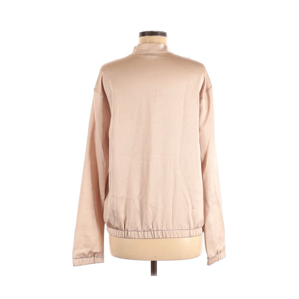 Free Press Metallic Zip-Up Bomber Jacket | Tan | Size M - Picture 3 of 11
